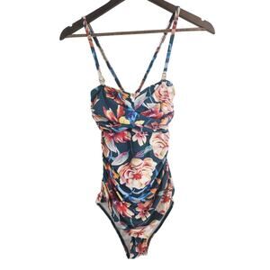 Unbranded Floral Print One Piece Swimsuit Womens Size Small S